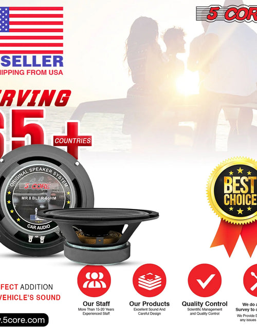 Load image into Gallery viewer, 5Core 8 Inch Midrange Door Speaker 500W PMPO Subwoofer W Aluminum Bullet 4Ω Sub Woofer
