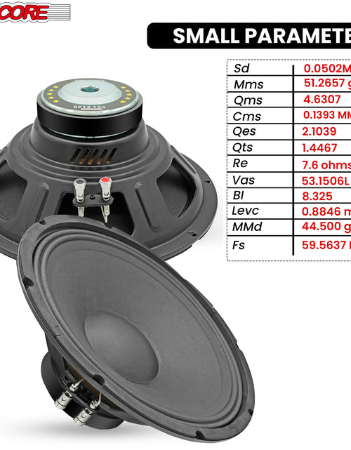 Load image into Gallery viewer, 5Core 12 Inch DJ Subwoofer Speaker 200W Peak 8Ohm Audio Replacement Sub Woofer
