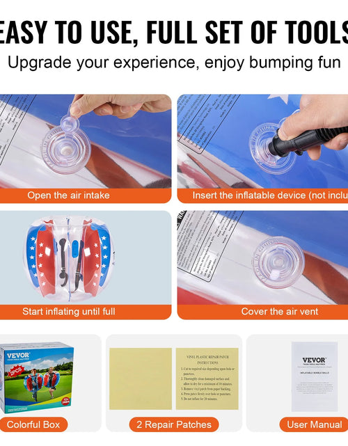 Load image into Gallery viewer, VEVOR Inflatable Bumper Balls 2-Pack 4FT/1.2M PVC Sumo Zorb Balls for Kid &amp; Teen
