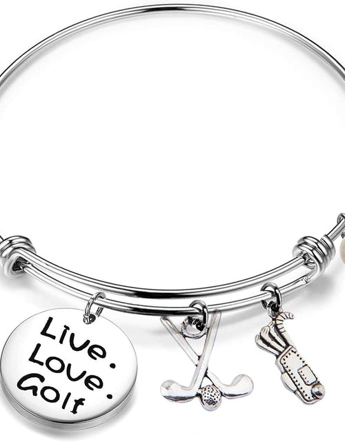 Load image into Gallery viewer, Golf Bracelet Live Love Golf Expandable Charm Bracelet Golf Jewelry Gift for Golf Lover/Golf Club/Golf Team
