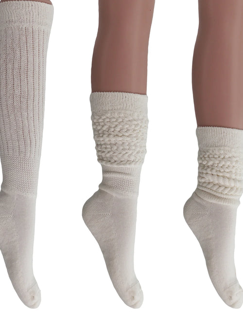 Load image into Gallery viewer, Women&#39;S Extra Long Slouch Socks – Thick Cotton Retro Scrunch Socks for Boots &amp; Lounging, 1 Pair
