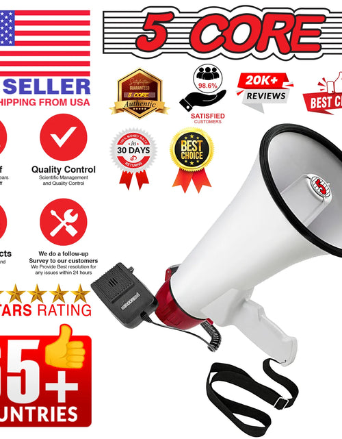 Load image into Gallery viewer, 5Core Megaphone Bullhorn Speaker 40W Bull Horn Rechargeable Cheer Megafono 1000 Yards
