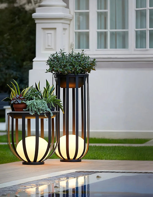 Load image into Gallery viewer, Outdoor Solar Power LED Plant Stand
