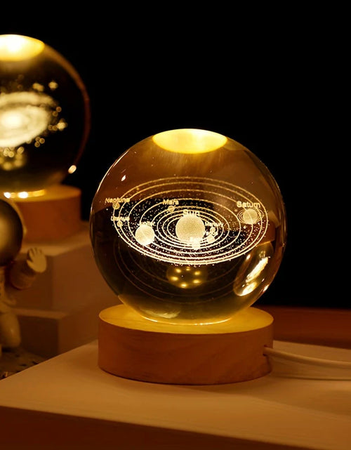 Load image into Gallery viewer, 3D Solar System Nightlight, Crystal Glass Ball Light Holiday Gifts
