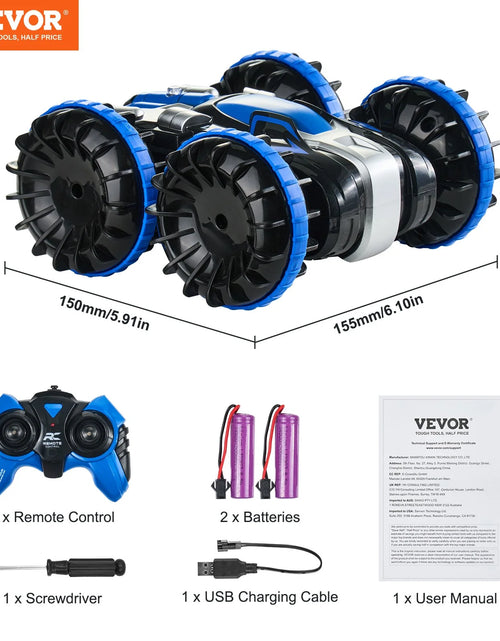 Load image into Gallery viewer, VEVOR Amphibious Remote Control Car Boat 2.4 Ghz 4WD RC Boat Kids Adults Blue
