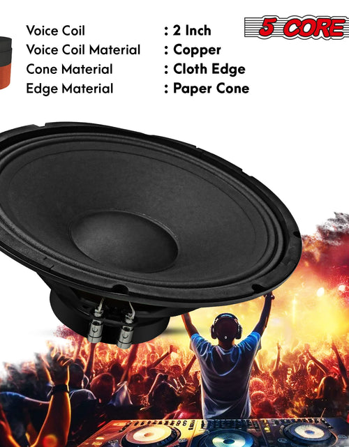 Load image into Gallery viewer, 5Core 12 Inch DJ Subwoofer Speaker 200W Peak 8Ohm Audio Replacement Sub Woofer
