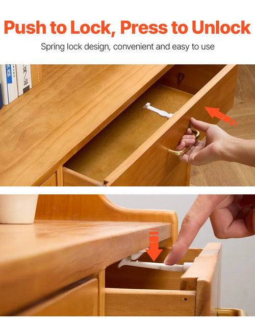 Load image into Gallery viewer, VEVOR Cabinet Latch Locks 12 Pack Child Safety Cabinet Locks Adhesive Invisible
