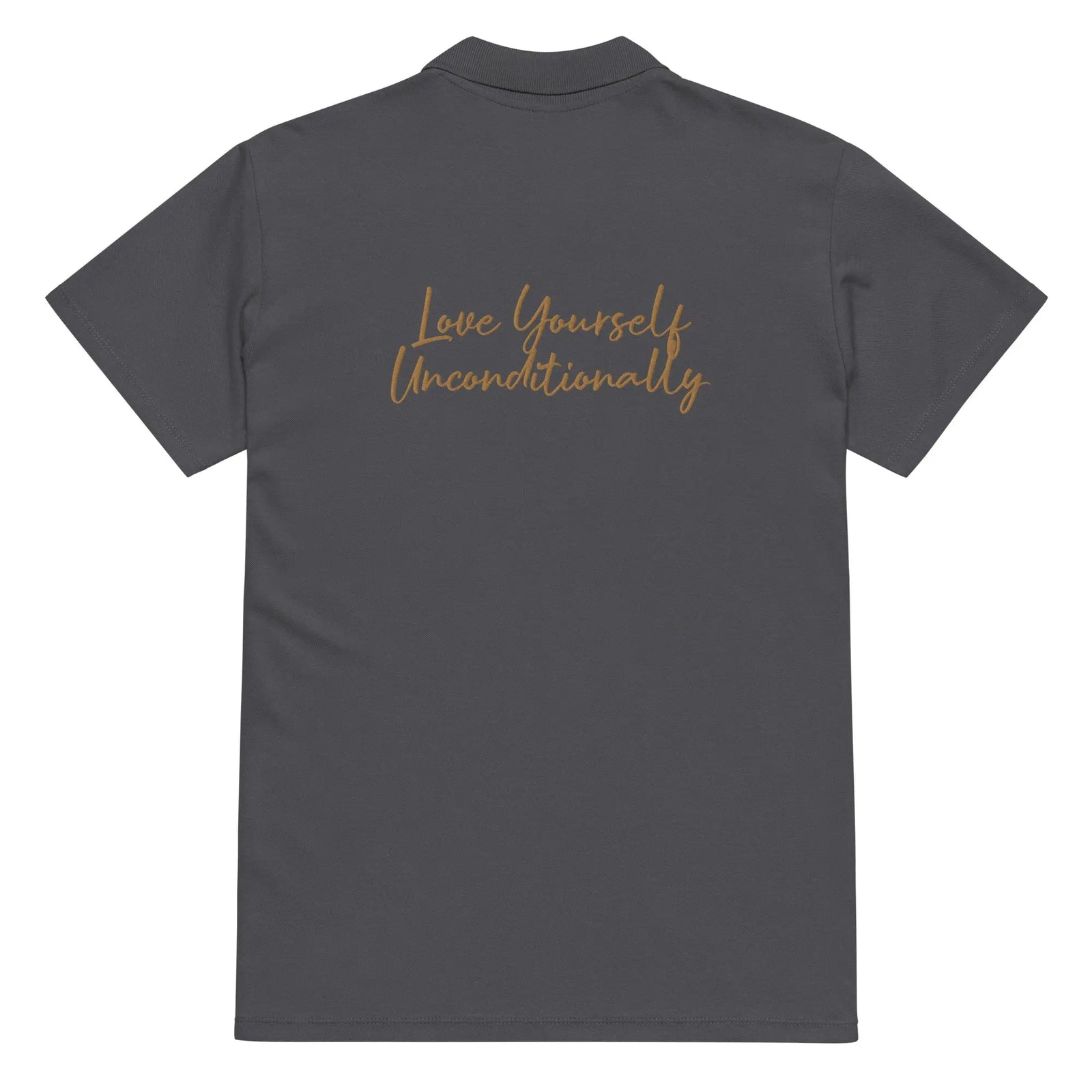 Self Love Premium Pique Polo Shirt with Old Gold Embroidery